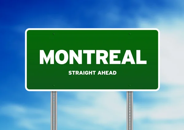 Знак шосе Монреаль — стокове фото