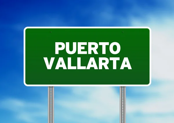 Señal de carretera de Puerto Vallarta — Foto de Stock