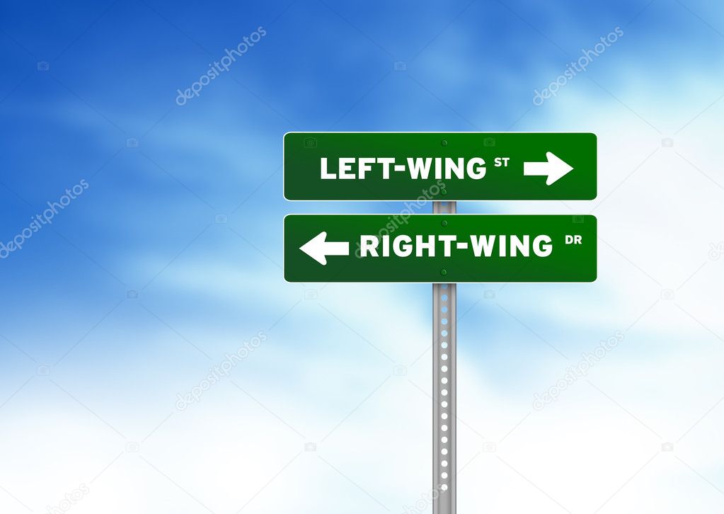 Left-Wing & Right-Wing Road Sign