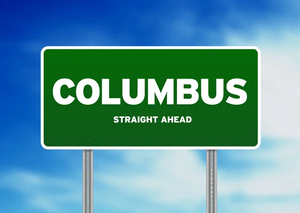 Columbus υπογραφή αυτοκινητόδρομο — Φωτογραφία Αρχείου
