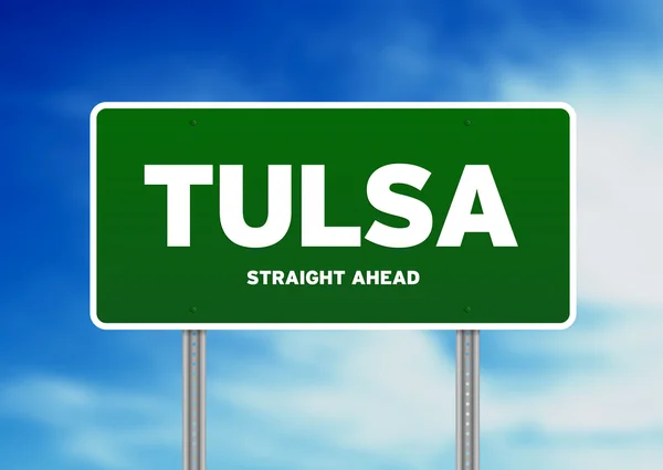Tulsa, oklahoma autostrady znakiem — Zdjęcie stockowe