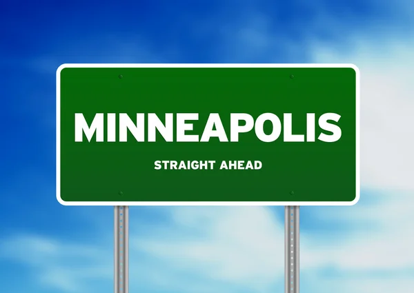 Sinal da estrada de Minneapolis — Fotografia de Stock