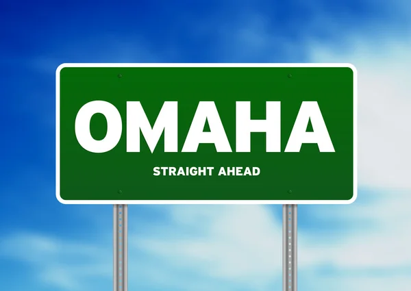 Sinal da estrada de Omaha, Nebraska — Fotografia de Stock