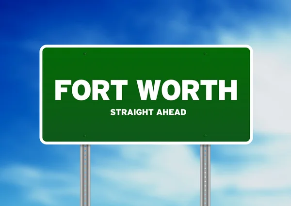 Fort worth, texas highway znak — Zdjęcie stockowe