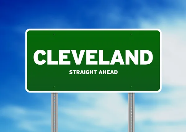 クリーブランド、オハイオ州高速道路標識 — ストック写真