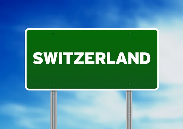 Suíça Sinal da estrada — Fotografia de Stock