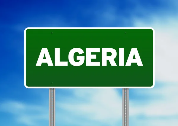 Algeriet highway tecken — Stockfoto