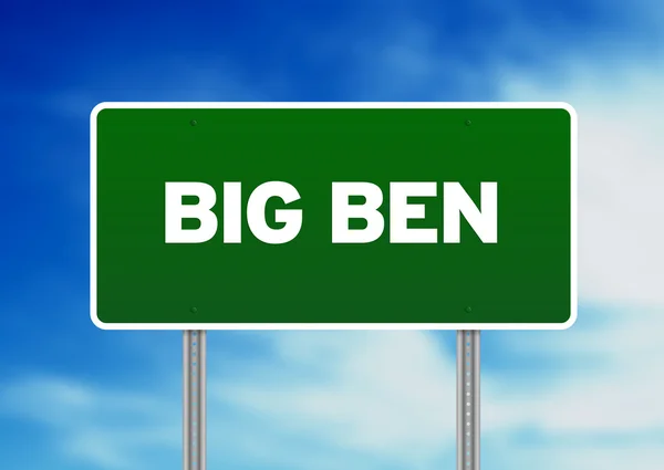 Знак Big Ben шосе — стокове фото