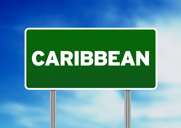 Caribbean Highway Sign — Stock Photo, Image