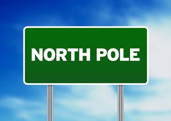 Nordpolen highway tecken — Stockfoto