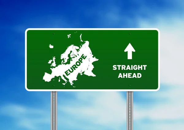 Europe Highway Sign — Stock Photo, Image