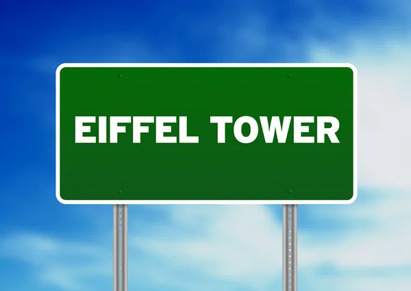 Znak autostrady Wieża Eiffla — Zdjęcie stockowe