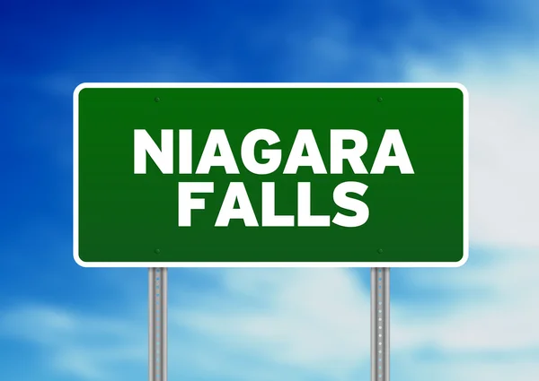 Niagarské vodopády dálniční známkou — Stock fotografie