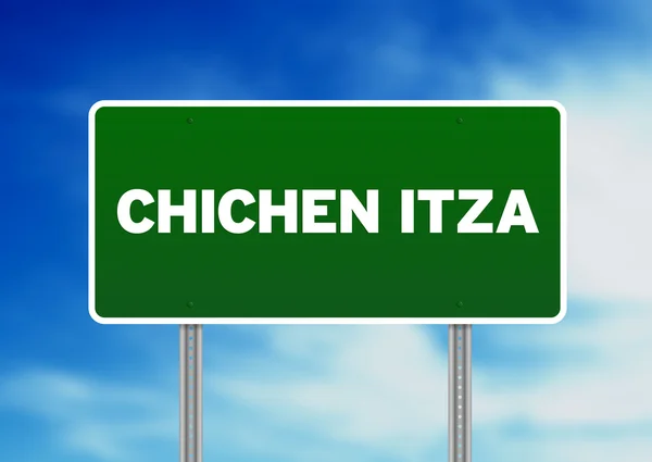 Chichén Itzá highway tecken — Stockfoto