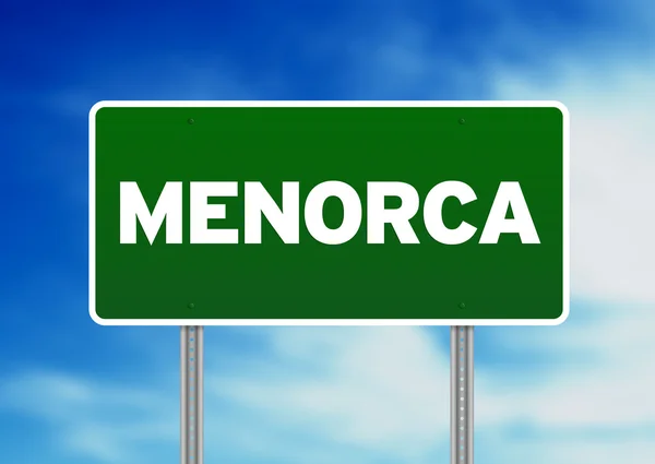 Menorca-Autobahnschild — Stockfoto