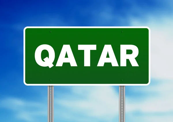 Qatar highway tecken — Stockfoto