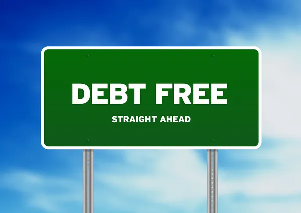 债务免费公路标志 — 图库照片