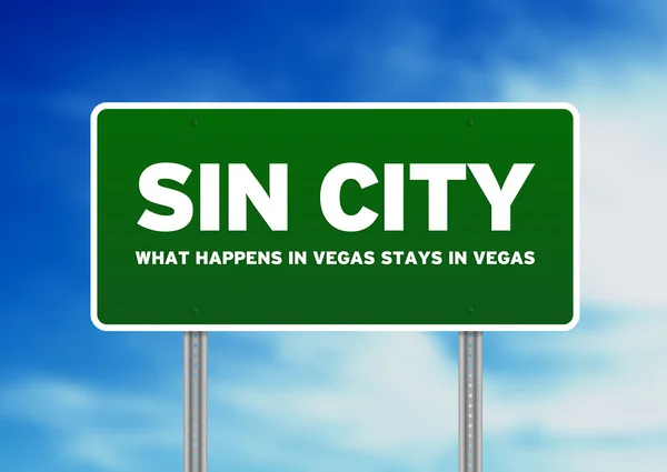 Sin city Otoban işareti — Stok fotoğraf