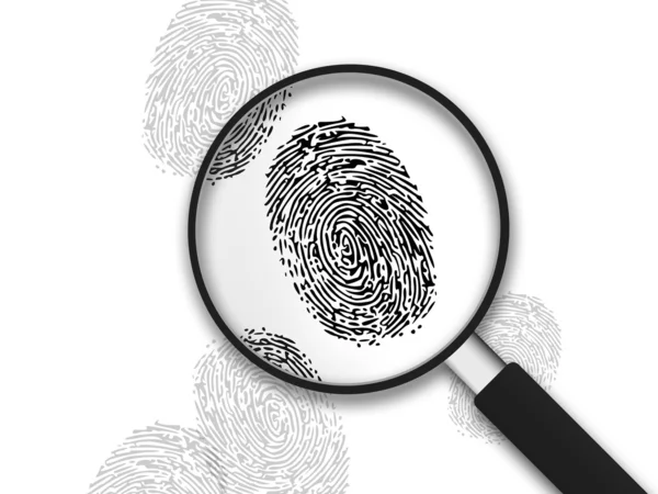 Magnifying Glass - Finger Prints — Stock Photo, Image