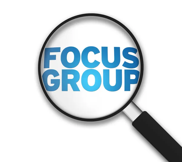 Förstoringsglas - fokusgrupp — Stockfoto