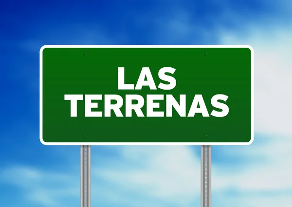 Las terrenas dopravní značka — Stock fotografie
