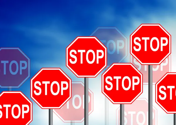 Segnale stradale di stop — Foto Stock