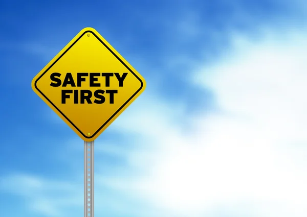 Safety First Road Sign — Stock Photo, Image