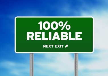 100% Reliable Road Sign clipart