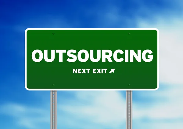 Znak drogowy outsourcingu — Zdjęcie stockowe