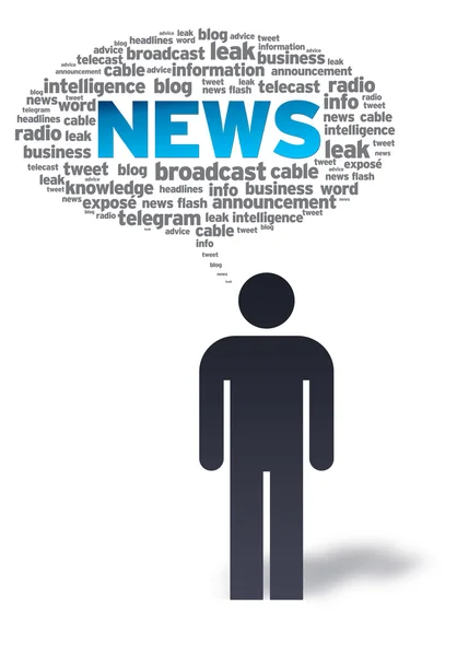 Homem de papel com bolha de notícias — Fotografia de Stock