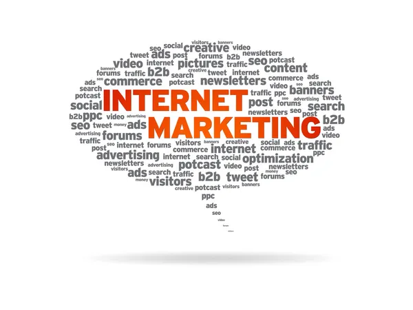 Burbuja del habla - Marketing en Internet — Foto de Stock