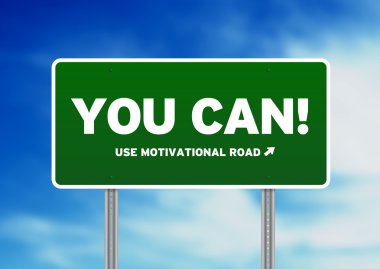 Green Road Sign - You Can! clipart