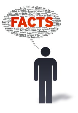 Paper Man with Facts Bubble clipart