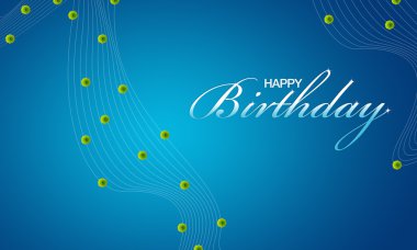 Blue Happy Birthday Card clipart