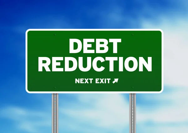 Señal de ruta de reducción de deuda —  Fotos de Stock