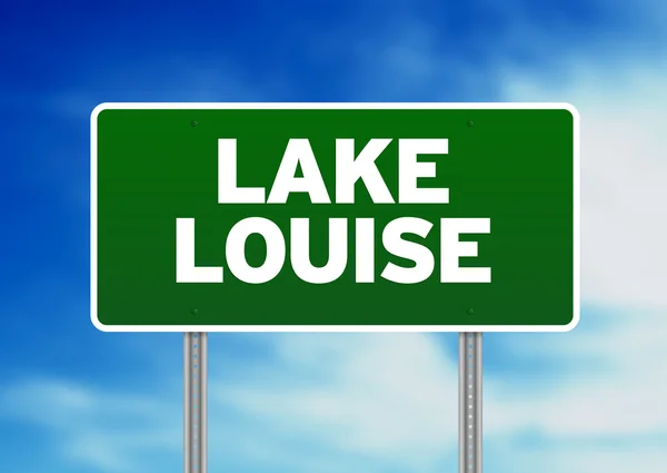 Lake louise Vägmärke — Stockfoto