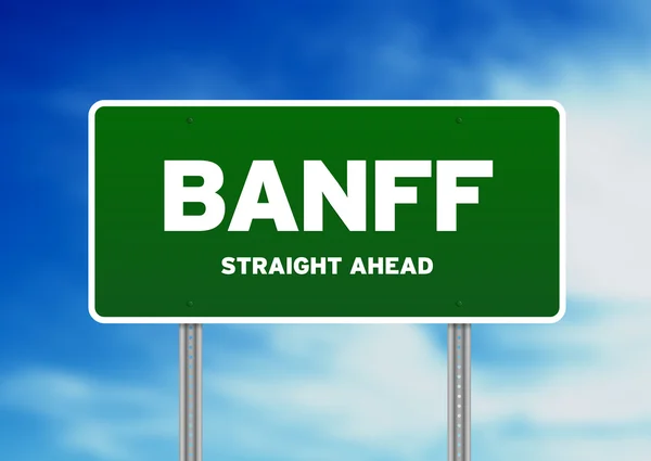 Πινακίδα πράσινης - banff — Φωτογραφία Αρχείου
