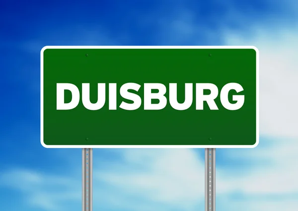Znak drogowy zielony - duisburg — Zdjęcie stockowe