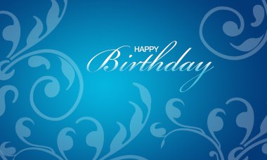 Blue Happy Birthday Card clipart