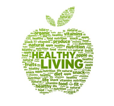 sağlıklı yaşam apple illüstrasyon