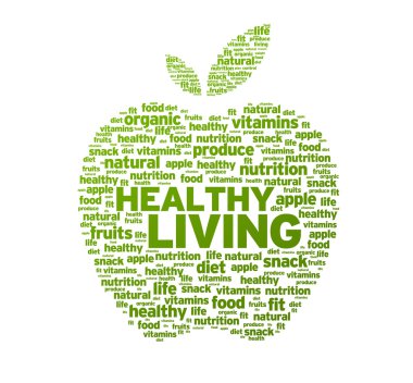 Healthy Living Apple Illustration clipart