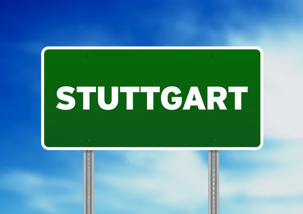 Grünes Verkehrsschild - stuttgart — Stockfoto