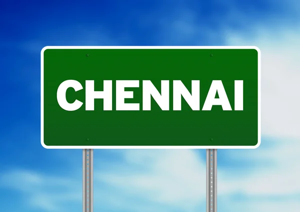 Green Road Sign - Chennai — Stock Photo, Image