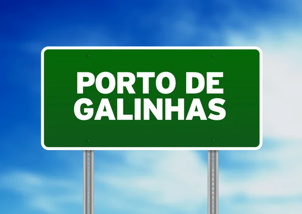 Grünes Verkehrsschild - Porto de Galinhas — Stockfoto