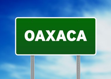 yeşil yol işaret - oaxaca, Meksika