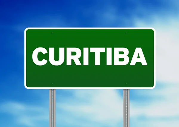 Green Road Sign - Curitiba — Stock Photo, Image