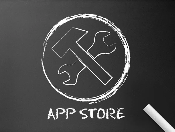 黑板-应用程序商店 — 图库照片