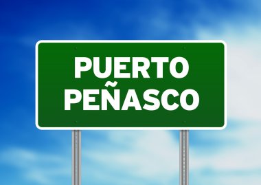 Green Road Sign - Puerto Peñasco clipart