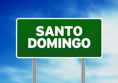 Green Road Sign - Santo Domingo, Dominican Republic clipart