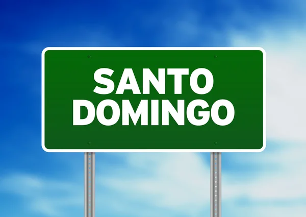 Zelené dopravní značka - santo domingo, Dominikánská republika — Stock fotografie